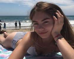 The star loves to spend her time on the beach.